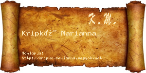 Kripkó Marianna névjegykártya