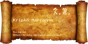 Kripkó Marianna névjegykártya